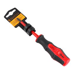 Диэлектрическая отвертка КВТ PZ-FL 1х80 Pozidriv плюс-минус для работ под напряжением до 1000В