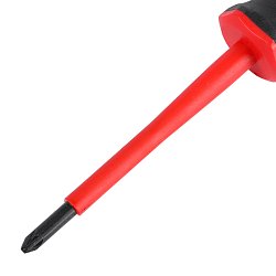 Диэлектрическая отвертка КВТ PZ-FL 1х80 Pozidriv плюс-минус для работ под напряжением до 1000В