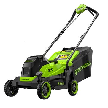 Изображение товара Газонокосилка аккумуляторная Greenworks GD24LM331 24В VT 2520607, б/щ, 33 см, без АКБ и ЗУ