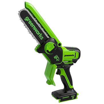 Изображение товара Цепная мини-пила аккумуляторная Greenworks GD24CSMNX 24V 2008707UA, 15 см, бесщеточная, c 1хАКБ 2Ач и ЗУ
