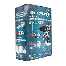 Аккумуляторная ударная дрель-шуруповерт Интерскол ДАУ-13/36В 90 (без АКБ и ЗУ) 860.0.0.70