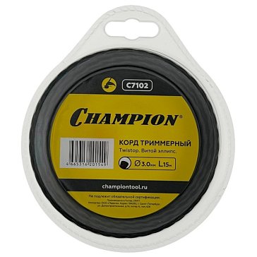 Изображение товара Корд триммерный Champion Ellipse Twist C7102 3мм 15м витой эллипс