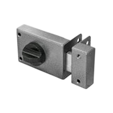 Изображение товара Замок накладной Омега ЗН1 м550 серебристый с цилиндровым механизмом