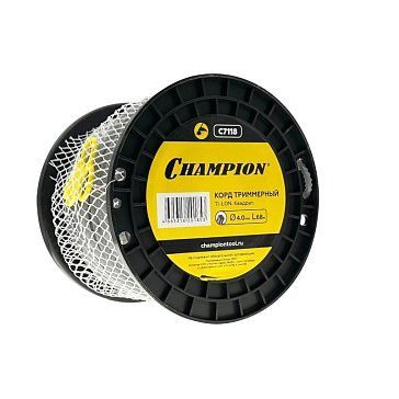 Изображение товара Корд триммерный Champion TI-LON C7118, 4,0 мм*68 м (зубчатый квадрат)+нож