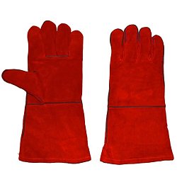 Краги спилковые с подкладкой красные РосМарка 004 КЕ1470 (пара)