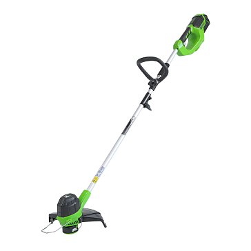 Изображение товара Аккумуляторный триммер Greenworks G40LTK4 40V с аккумулятором и зарядным устройством