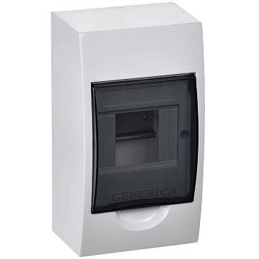 Изображение товара Корпус пластиковый IEK GENERICA ЩРН-П-4 MKP12-N-04-41-G черн. прозр. дверь IP41