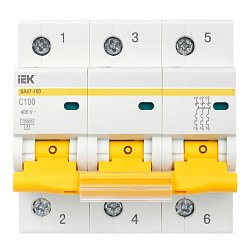 Автоматический выключатель IEK KARAT ВА47-100 MVA40-3-063-C, 3P C 63А 10кА