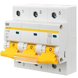 Автоматический выключатель IEK KARAT ВА47-100 MVA40-3-063-C, 3P C 63А 10кА