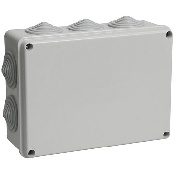 Изображение товара Коробка распределительная IEK КМ41243 UKO11-190-140-070-K41-44, о/п, 190х140х70 мм, IP44, 10 вводов, серая