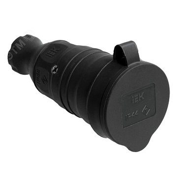 Изображение товара Розетка кабельная IEK ОМЕГА РБп13-1-0м PKR21-016-2-K02 с защитной крышкой IP44 220В 16А