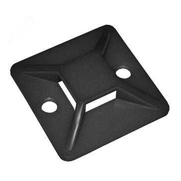 Изображение товара Площадка самоклеящаяся IEK UHP31-20-100, 20х20, черная, под хомуты (100шт)