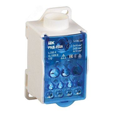 Изображение товара Распределительный блок на DIN-рейку IEK РБД-250А RBD-250