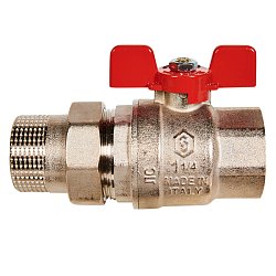 Кран шаровой Stout SVB-1007-200032, полнопроходной, с американкой, 1 1/4, ВР/НР, бабочка (EPDM)