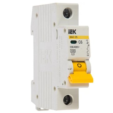 Изображение товара IEK VA47-29 MVA20-1-006-C автоматический выключатель 1п 6А