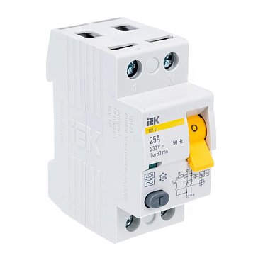 Изображение товара Выключатель дифференциальный УЗО IEK ВД1-63 MDV10-2-025-030 2п 25А 30мА