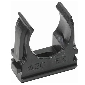 Изображение товара Держатель для труб клипса IEK CF20 CTA10D-CF20-K02-100, с защелкой, черный 