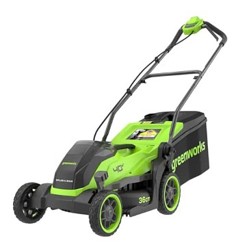 Изображение товара Газонокосилка аккумуляторная Greenworks GD40LM361 2520807UB, 40V, 36 см, бесщеточная, c 1хАКБ 4Ач и ЗУ