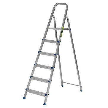 Изображение товара Стремянка Сибртех 97838 6 ступеней стальная оцинкованная Односторонняя