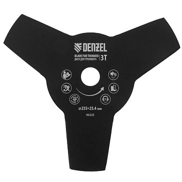 Изображение товара Диск для триммера Denzel 96325 255х25,4 мм три зуба сталь Германия