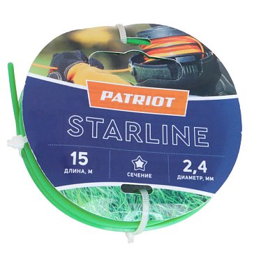 Изображение товара Леска для триммеров Patriot Starline 805201061, звезда, 2,4 мм, 15 м