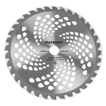 Изображение товара Нож для триммера Patriot TBM-36 255 мм 36 зубьев металл диск для подлеска