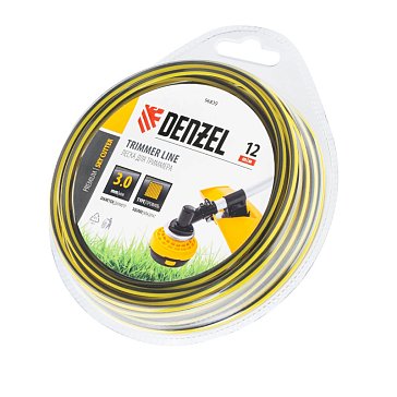 Изображение товара Леска для триммера Denzel SkyCutter 96839, двухкомпонентная квадратная, 3,0мм х 12м, блистер 