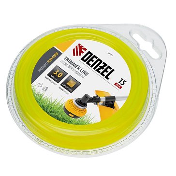 Изображение товара Леска для триммера Denzel FLEX CORD 96117, квадрат, 3 мм х 15 м, блистер