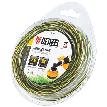 Изображение товара Леска для триммера Denzel SkyCutter 96840, 2,0мм 15м квадратная витая