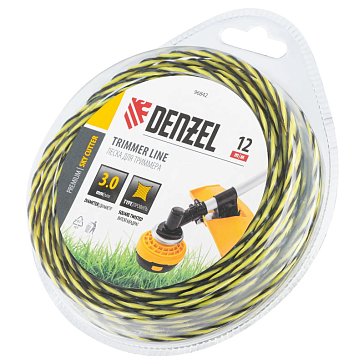Изображение товара Леска для триммера двухкомпонентная витая квадратная Denzel SkyCutter 96842 3мм 12м