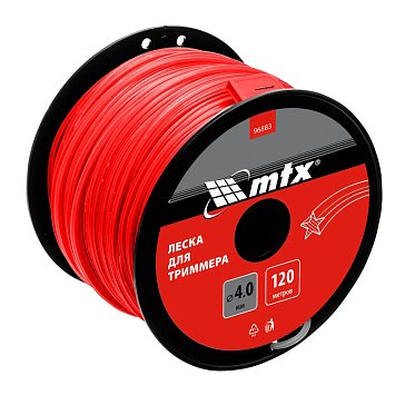 Изображение товара Леска для триммера MTX 96883, звезда, 4,0 мм х 120 м на катушке