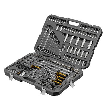 Изображение товара Набор инструментов Denzel 15807, 216 предметов, плагический кейс, автомобили