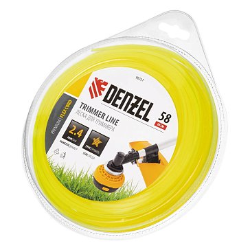 Изображение товара Леска для триммера Denzel FLEX CORD 96121 2.4мм 58м звезда полиамид Германия