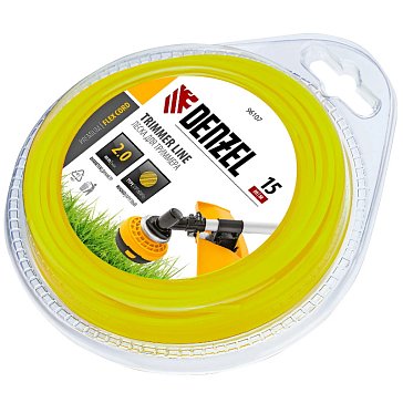 Изображение товара Леска для триммера Denzel FLEX CORD 96107, 2 мм, 15 м, круглая, салатовая