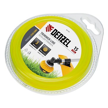 Изображение товара Леска для триммера круглая Denzel FLEX CORD 96109, 3 мм х 15 м,  блистер