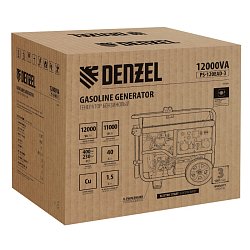 Генератор бензиновый Denzel PS-120EAD-3 946984, 12 кВт,230/400 В, 40 л, разъём ATS, электрический стартер
