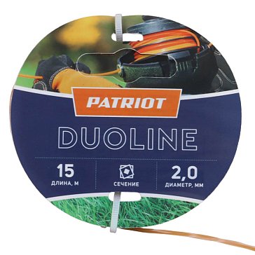 Изображение товара Леска для триммеров Patriot Duoline 805401151, витой квадрат, 2 мм, 15 м