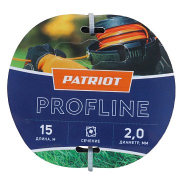 Изображение товара Леска для триммеров Patriot Profline 200-15-5 805402201, витой квадрат, 2 мм, 15 м