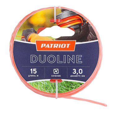 Изображение товара Леска для триммеров Patriot Duoline 805401171, витой квадрат, 3 мм, 15 м