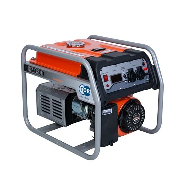 Изображение товара TOR KM4800H Генератор бензиновый 3 3 кВт 220 В 16 л открытый кожух ручной запуск