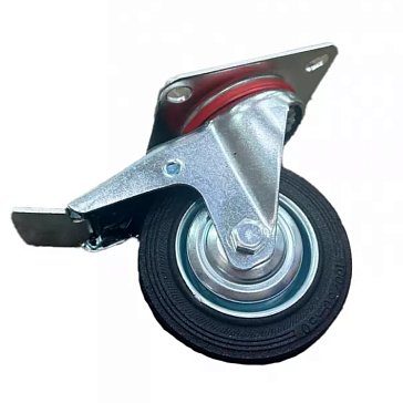 Изображение товара Колесо поворотное TOR SCb 42 1001717, резина, 100 мм, с тормозом