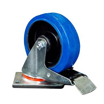 Изображение товара Колесо поворотное TOR SRCLb 63 1024397, резина, 160 мм, с тормозом