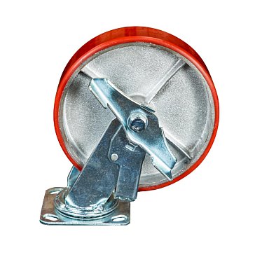 Изображение товара Колесо большегрузное поворотное TOR SCpb 80 1024153, 200 мм, полиуретановое, с тормозом