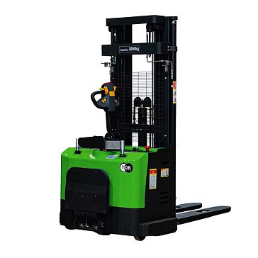 Изображение товара Штабелер самоходный TOR ES15T4 1048440, Li-ion , 1,5 т, 4,5м, 24/200 В/Ач, ЭУР, Curtis, H-мачта, с платформой