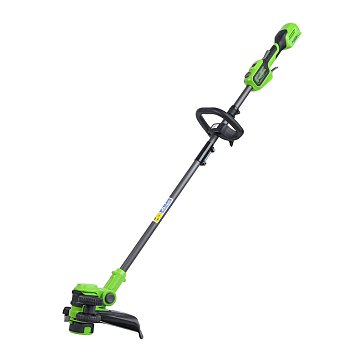 Изображение товара Триммер аккумуляторный Greenworks GD24LT331 2113407, 24V, 2 в 1, 33 см, леска/нож, без АКБ и ЗУ 