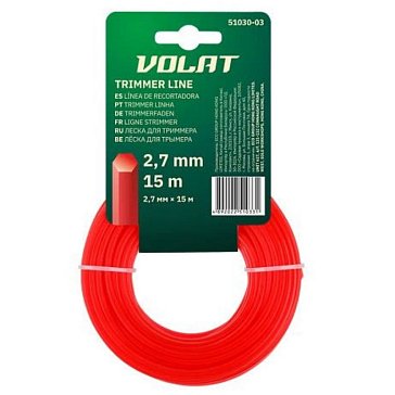 Изображение товара Леска Волат 51030-03, ф 2.7 мм х 15 м, шестигранное сечение
