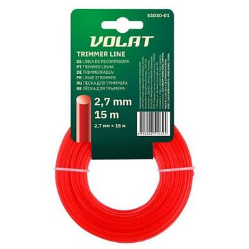 Изображение товара Леска Волат 51030-01 2.7 мм 15 м круглая для триммера, высоко износостойкая