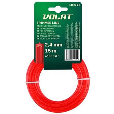 Изображение товара Леска Волат 51020-04 звезда 2.4мм 15м нейлон для триммера