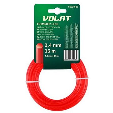 Изображение товара Леска Волат 51020-03 для триммера 2.4 мм 15 м шестигранное сечение