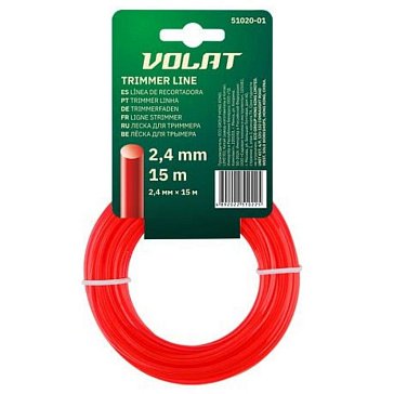 Изображение товара Леска Волат 51020-01 2.4 мм х 15 м круглаяНеобходимая для триммера